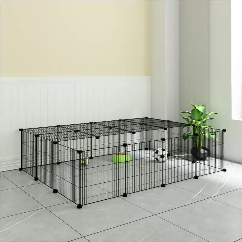 BukkitBow - Modulaire IJzeren Knaagdieren Ren - Kleine Dieren Behuizing - Veilig & Ventilerend Design - 147x111x37cm