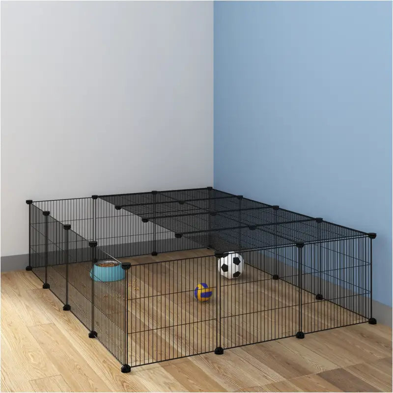 BukkitBow - Modulaire IJzeren Knaagdieren Ren - Kleine Dieren Behuizing - Veilig & Ventilerend Design - 147x111x37cm