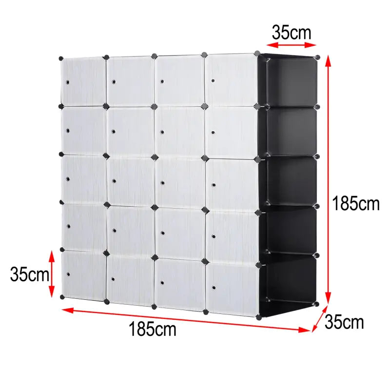 BukkitBow - Modulaire Kledingkast - 20 Kubussen (185X185X35CM)