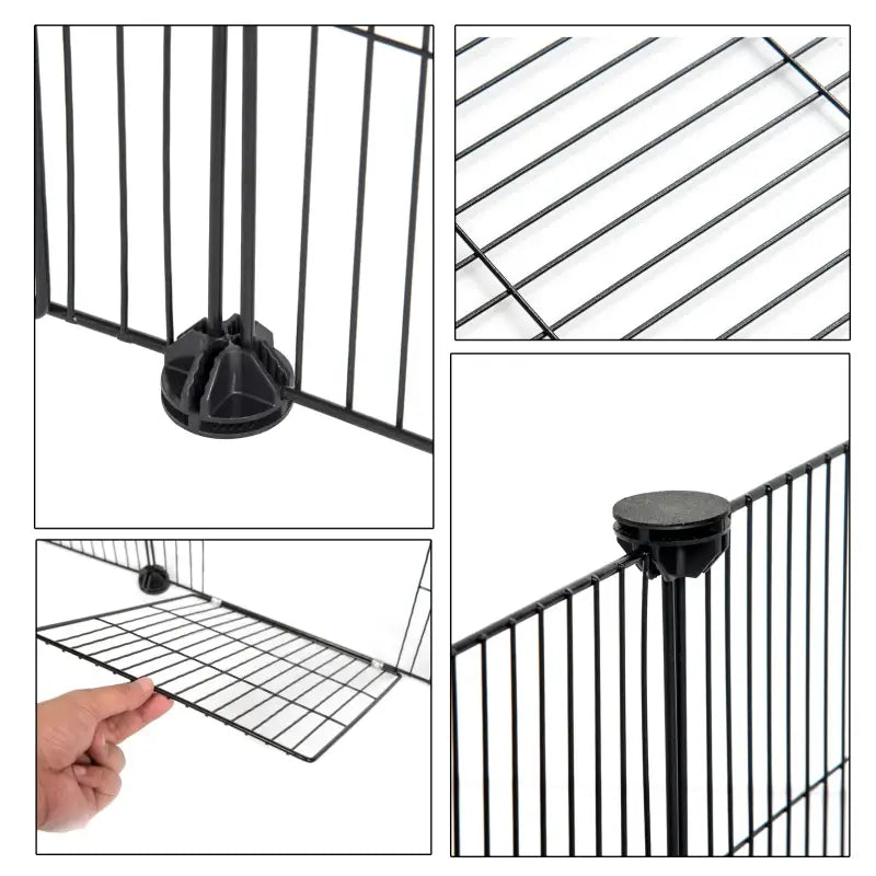 BukkitBow - Modulaire Knaagdieren Ren - IJzeren Panelen - Konijn & Knaagdieren Ren - 72x36x142cm