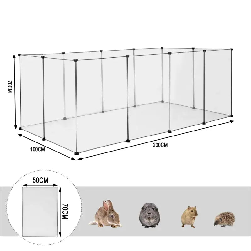 BukkitBow - Modulaire Knaagdieren Ren - Stevige Panelen - Konijn & Knaagdieren Ren - 100X200X70CM