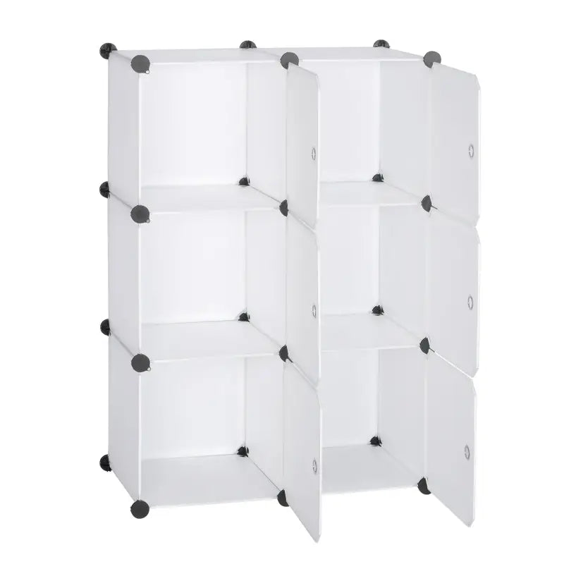 BukkitBow - Modulaire Opslagkubussen met Deuren - 6 Compartimenten - Aanpasbaar Design - 96x96x30cm