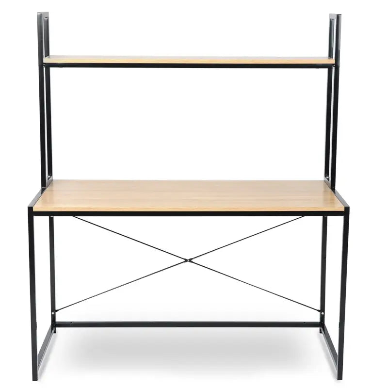 BukkitBow - Multifunctioneel Bureau met Opslagplank - Hout en Staal - Ruime Opslagruimte - 120x60x140cm