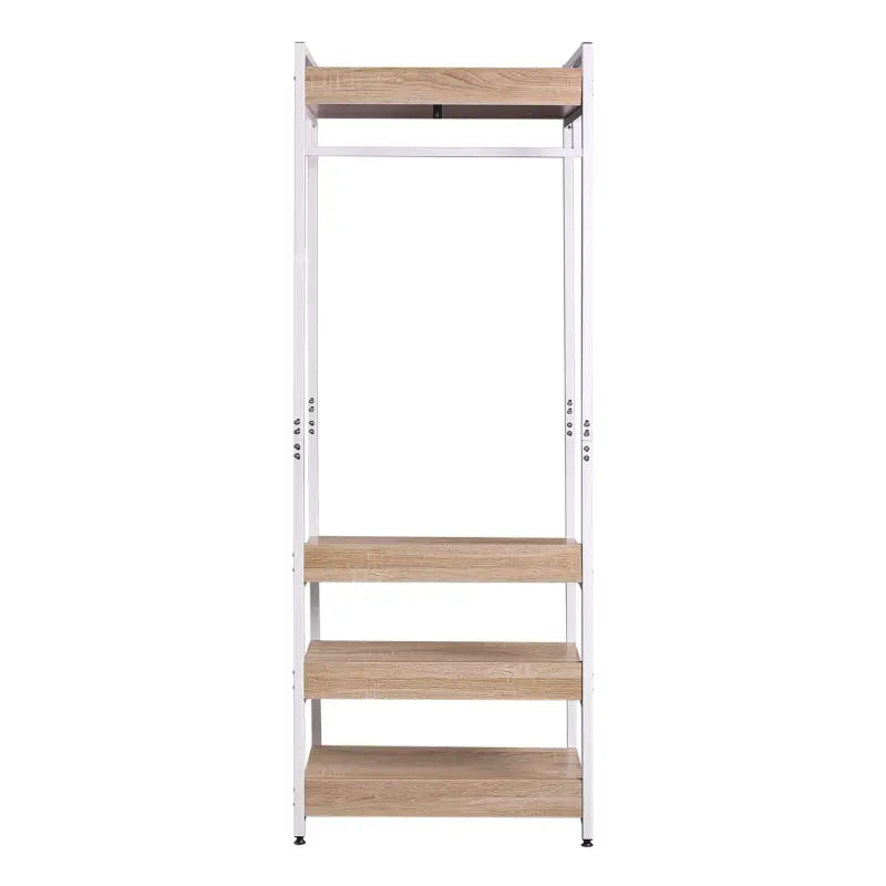 BukkitBow - Multifunctioneel Kledingrek - Staal en MDF met Kledingrail - Max 20 kg per Plank - 56x36x170cm