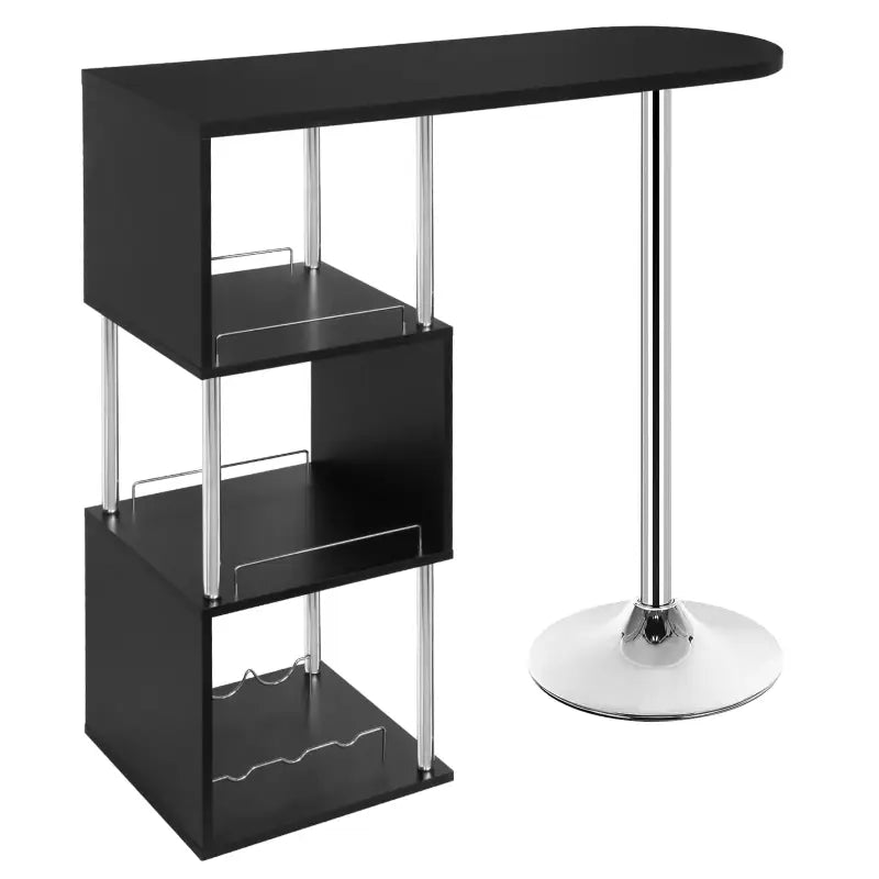 BukkitBow - Multifunctionele Bar Tafel - met Rek voor Wijnflessen - met Stalen Frame - 113x40cm