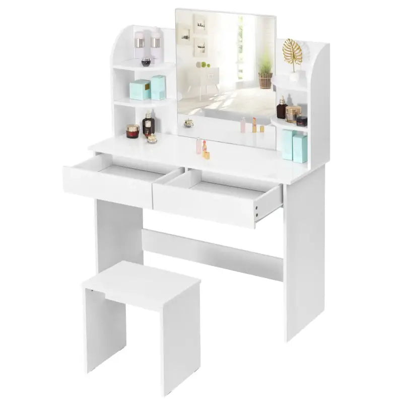 BukkitBow - Multifunctionele Kaptafel Set - Hout - 108x40x142cm - Modern Ontwerp - Ruimtebesparend