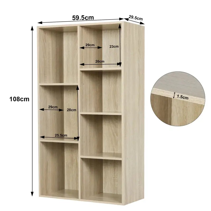 BukkitBow - Multifunctionele Kubus Boekenkast - Ruimtebesparend - 7 Vakken - Eenvoudig te Monteren - 59.5x29.5x108cm