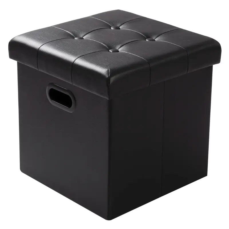 BukkitBow - Opbergpoef - Lederen / Fluwelen Poef - Comfortabel Zitmeubel - 38L Capaciteit - 37.5x37.5x38CM
