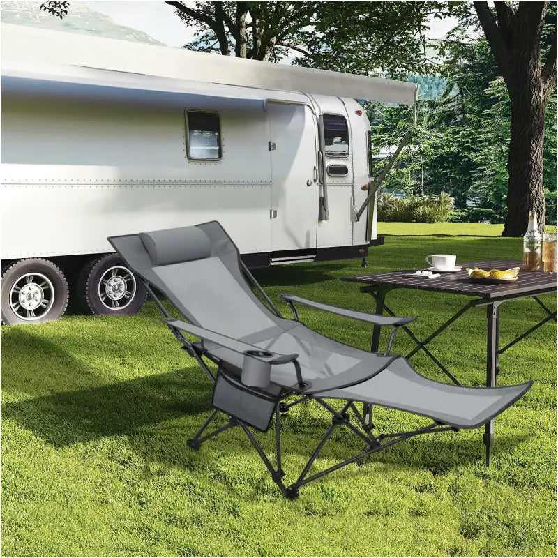 BukkitBow – Opvouwbare Campingstoel – Oxford Stof – Gepoedercoat Metaal – Mesh Stof – Verstelbare Rugleuning – Draagbaar