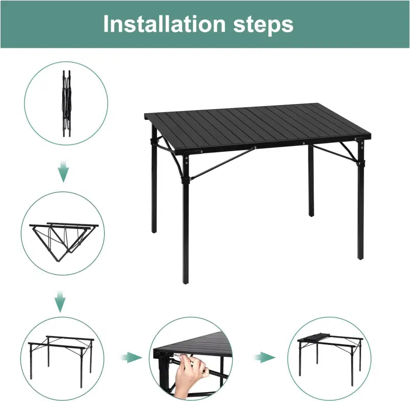 BukkitBow - Opvouwbare Campingtafel - Aluminium en Polypropyleen - Lichtgewicht - 60 kg Draagvermogen