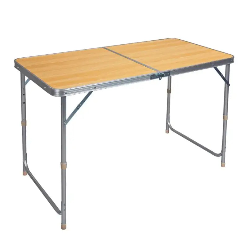 BukkitBow - Opvouwbare Campingtafel - Aluminium Frame met MDF Blad - Verstelbaar in Hoogte - 30kg Laadvermogen - Draagbaar Handvat - 120x(55-70)x60cm