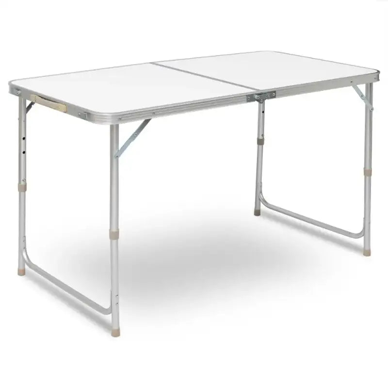 BukkitBow - Opvouwbare Campingtafel - Aluminium Frame met MDF Blad - Verstelbaar in Hoogte - 30kg Laadvermogen - Draagbaar Handvat - 120x(55-70)x60cm