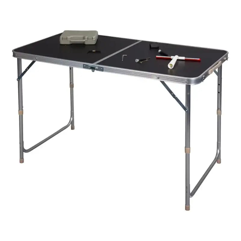 BukkitBow - Opvouwbare Campingtafel - Aluminium Frame met MDF Blad - Verstelbaar in Hoogte - 30kg Laadvermogen - Draagbaar Handvat - 120x(55-70)x60cm