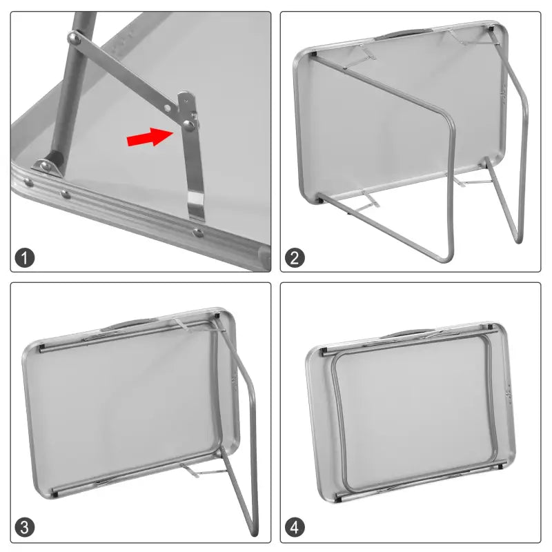 BukkitBow - Opvouwbare Campingtafel - IJzeren Buizen en Aluminiumlegering met MDF Blad - Lichtgewicht en Draagbaar - 15kg Laadvermogen - 70x60x50CM