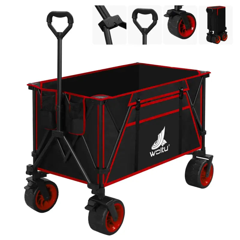 BukkitBow - Opvouwbare Bolderkar - Gecoat Staal met Oxford-Stof - Multifunctioneel - All-Terrain Wielen
