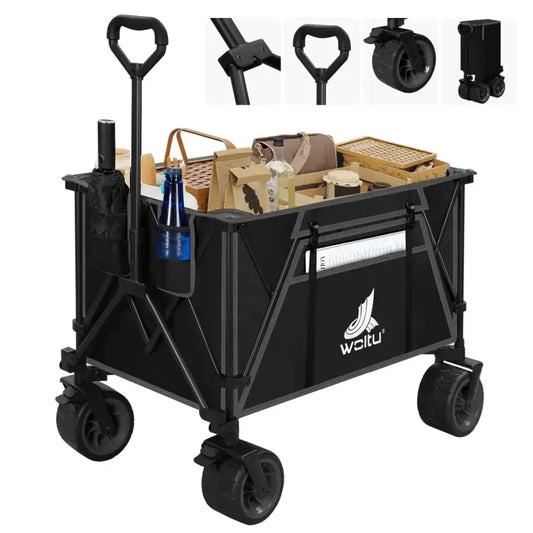 BukkitBow - Opvouwbare Bolderkar - Gecoat Staal met Oxford-Stof - Multifunctioneel - All-Terrain Wielen