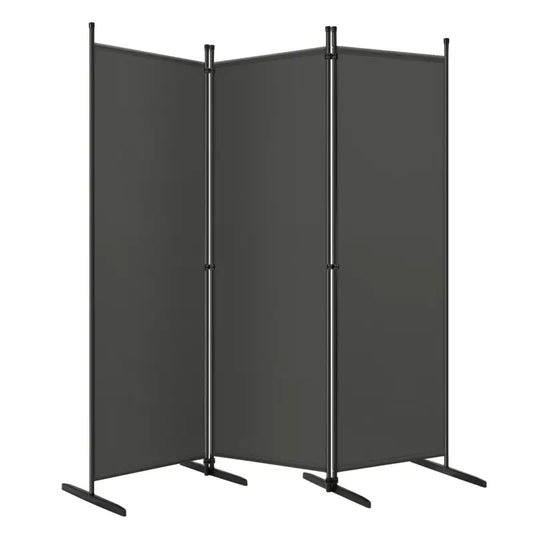 BukkitBow - Opvouwbare Kamer Verdeler / Kamerscherm met 4 Panelen - 167x177cm of 223x177cm - Donkergrijs