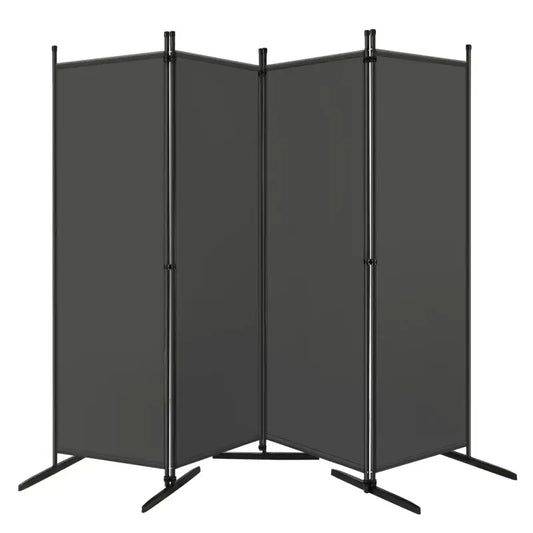 BukkitBow - Opvouwbare Kamer Verdeler / Kamerscherm met 4 Panelen - 167x177cm of 223x177cm - Donkergrijs