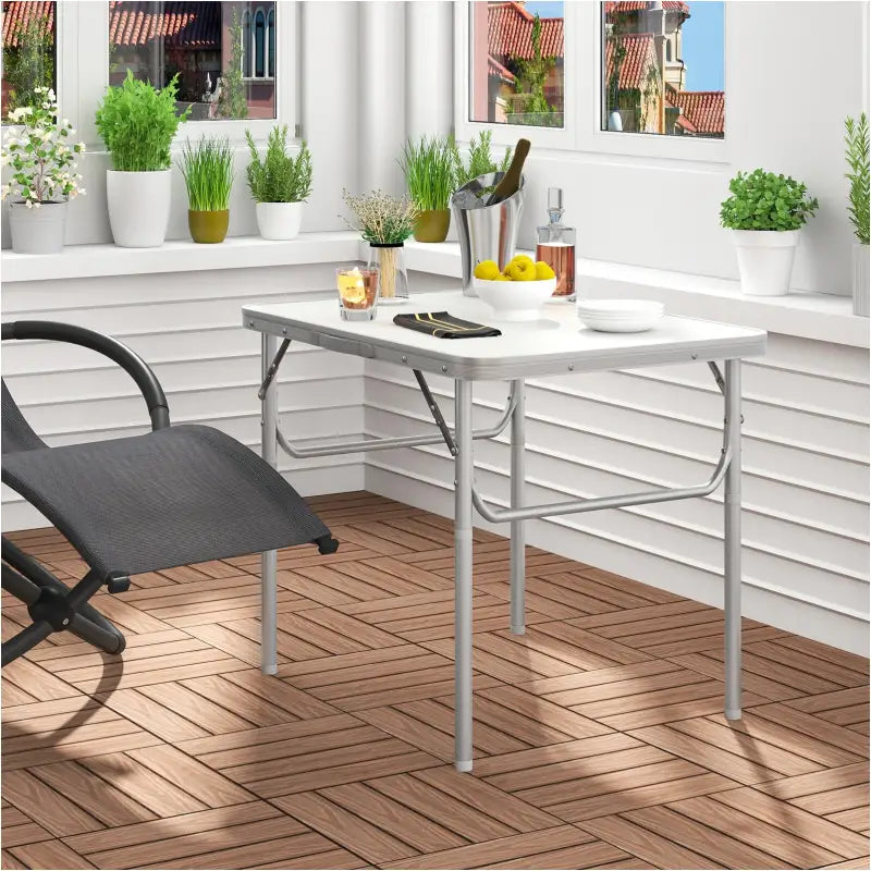 BukkitBow - Opvouwbare Kampeertafel - Instelbaar in Hoogte - 30kg Maximale Belasting - Lichtgewicht en Opvouwbaar - 75x55x(25-60)cm