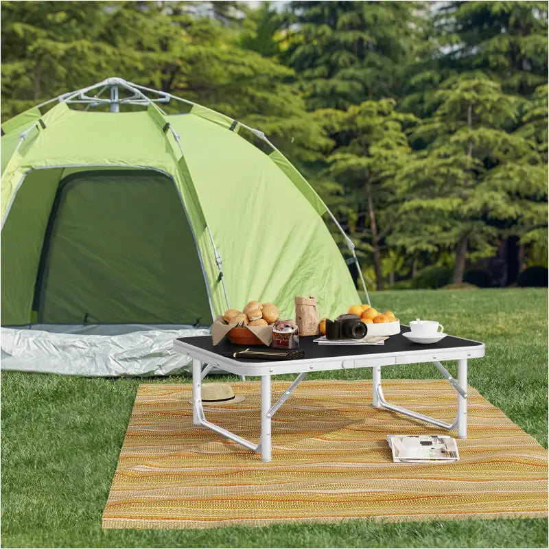 BukkitBow - Opvouwbare Kampeertafel - Instelbaar in Hoogte - 30kg Maximale Belasting - Lichtgewicht en Opvouwbaar - 75x55x(25-60)cm
