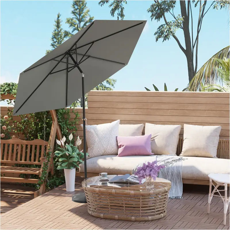 BukkitBow - Parasol - UV-Bestendig - Strandparasol - 45° Buigbaar - met Handslinger - Zeshoekig