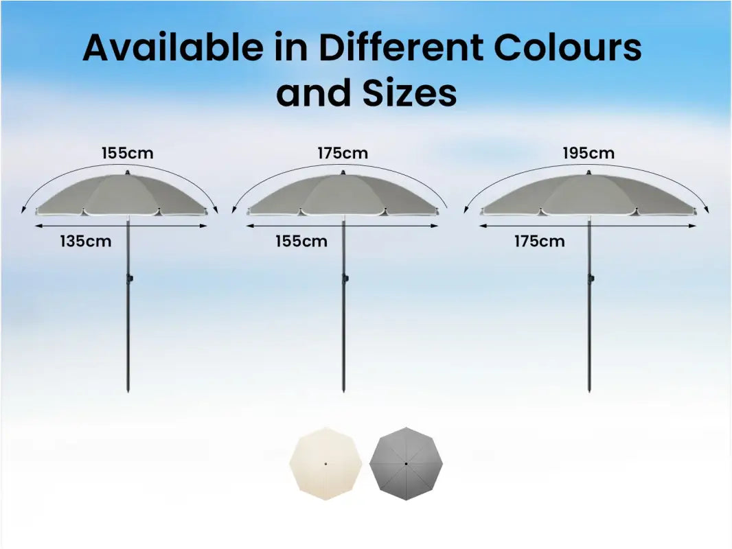 BukkitBow - Parasol - UV-Bestendig - Strandparasol - Hoogte Verstelbaar - 45° Buigbaar - Rond