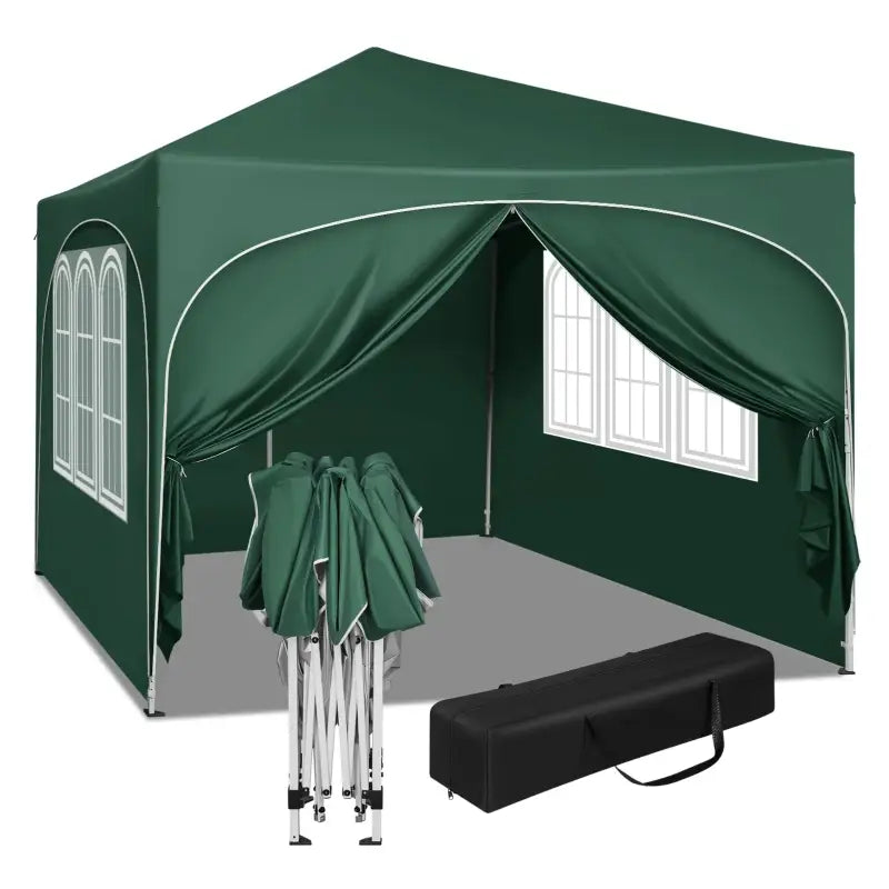 BukkitBow - Partytent met Zijwanden en Ronde Rand – Opvouwbare Tent – Waterdicht en Weersbestendig – Tuinpaviljoen - 300 x 300 cm