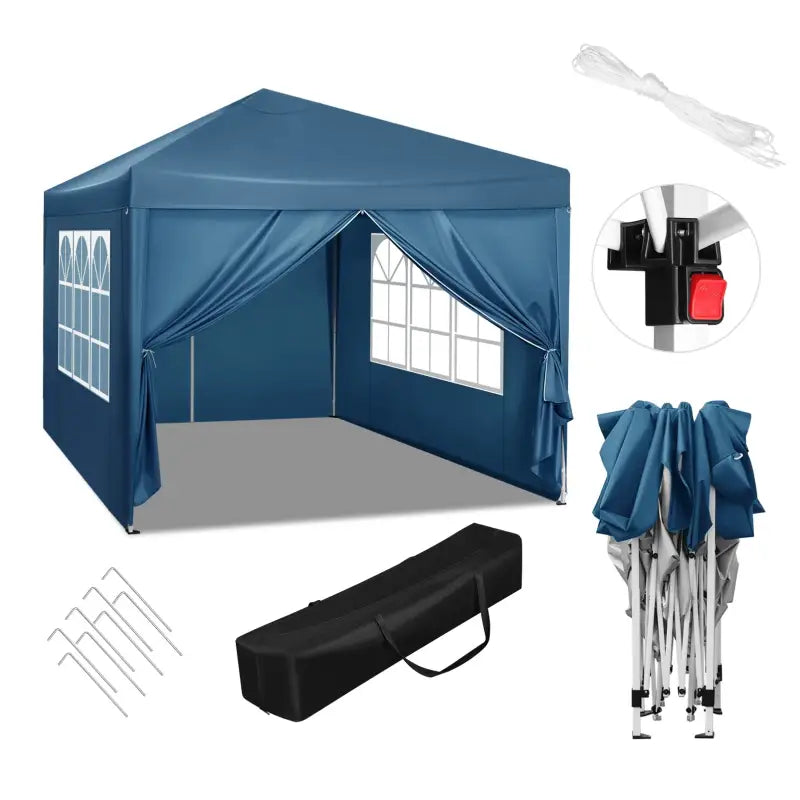 BukkitBow - Partytent met Zijwanden – Opvouwbare Tent – Waterdicht en Weersbestendig – Tuinpaviljoen - 300 x 300 cm