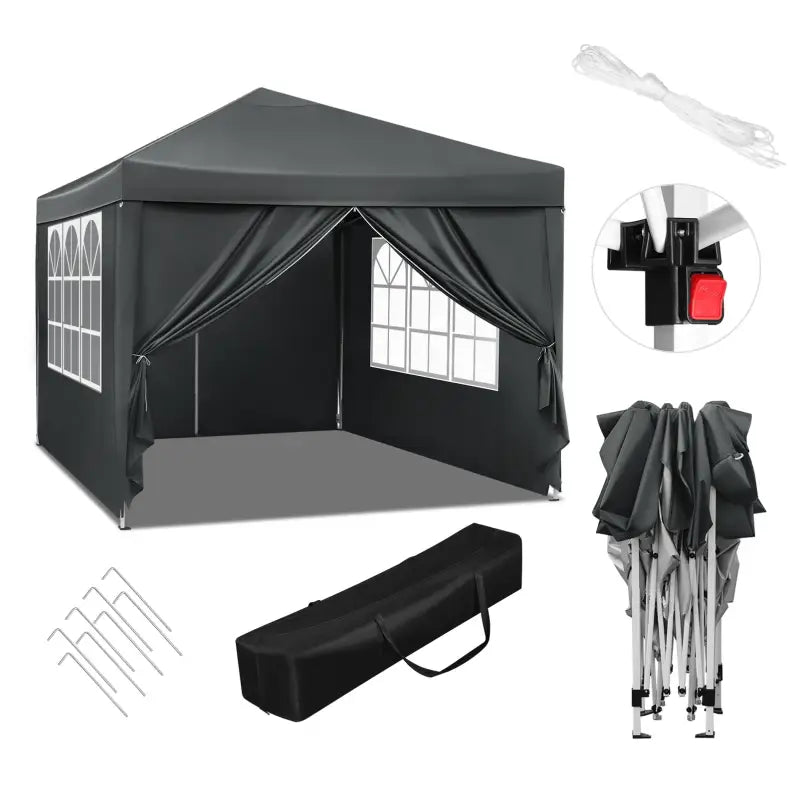 BukkitBow - Partytent met Zijwanden – Opvouwbare Tent – Waterdicht en Weersbestendig – Tuinpaviljoen - 300 x 300 cm