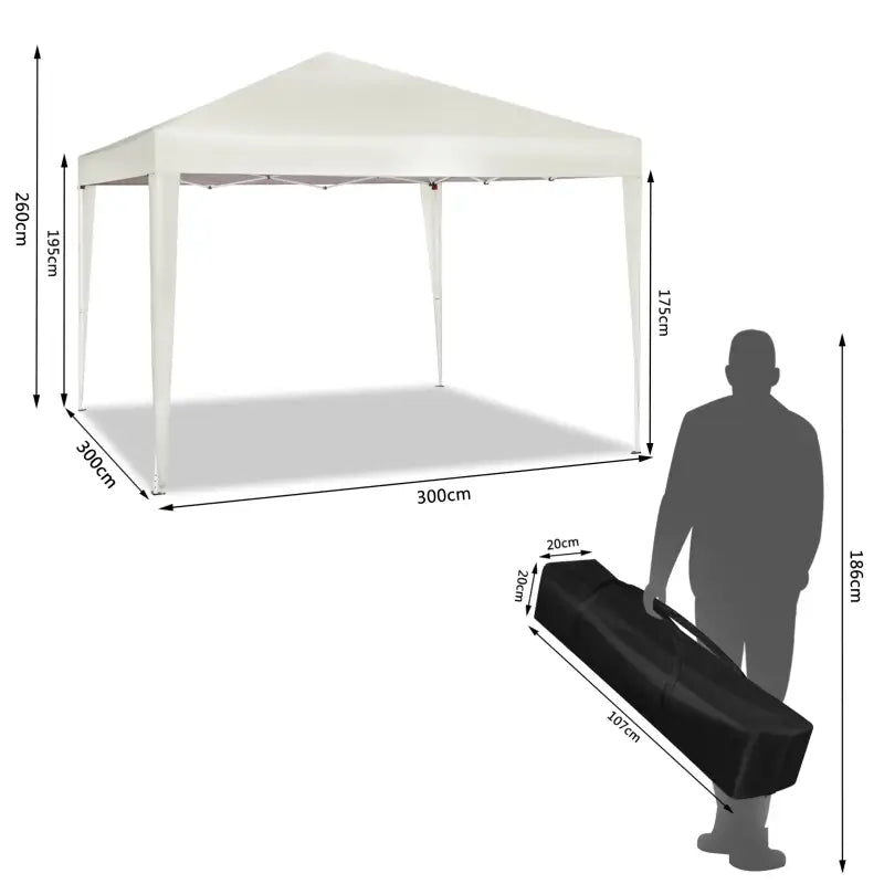 BukkitBow - Partytent – Opvouwbare Tent – Waterdicht en Weersbestendig – Tuinpaviljoen - 300 x 300 cm