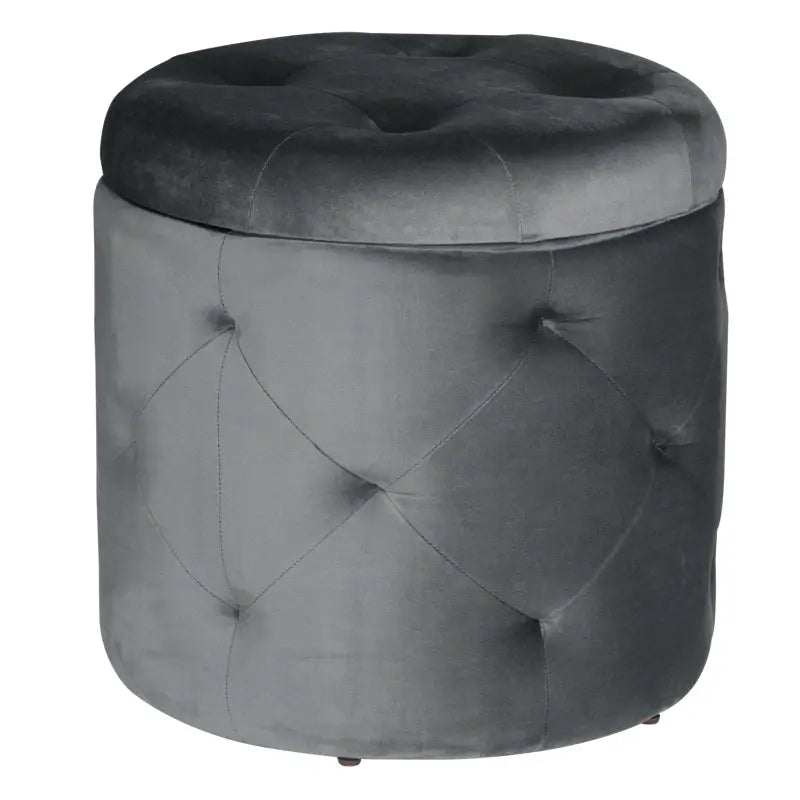 BukkitBow - Poef / Kruk met Fluweel Zitting - Comfortabele Poef - Grote Opbergruimte - Praktisch en Elegant - 39.5x40CM