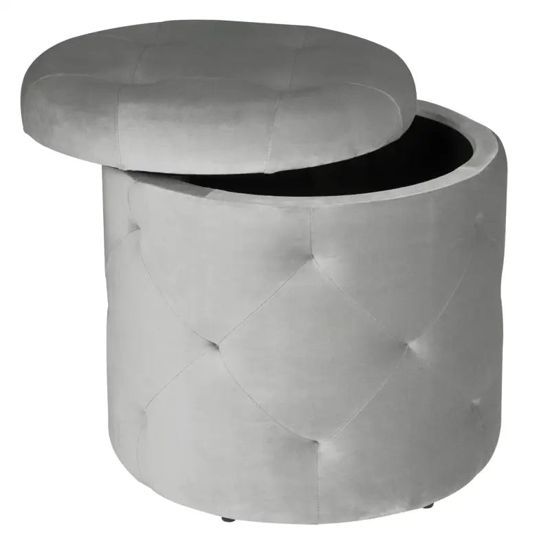BukkitBow - Poef / Kruk met Fluweel Zitting - Comfortabele Poef - Grote Opbergruimte - Praktisch en Elegant - 39.5x40CM