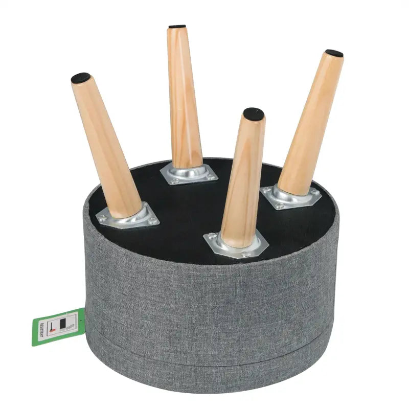 BukkitBow - Poef / Voetenbankje van Linnen of Fluweel - Sterk en Duurzaam - Comfortabele Zitting - 32CM Zitoppervlak