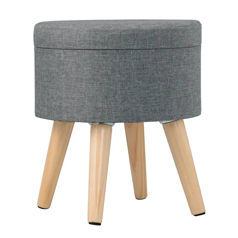 BukkitBow - Poef / Voetenbankje van Linnen of Fluweel - Sterk en Duurzaam - Comfortabele Zitting - 32CM Zitoppervlak