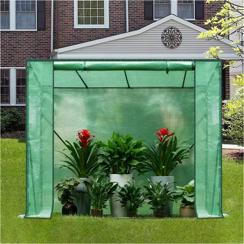 BukkitBow – Polytunnel Tuinkas – Winterproof Tunnel voor Groenten Teelt – Compacte Tuinkas met Groot Luik en 3 Bloemen Planken - 200X169X77CM