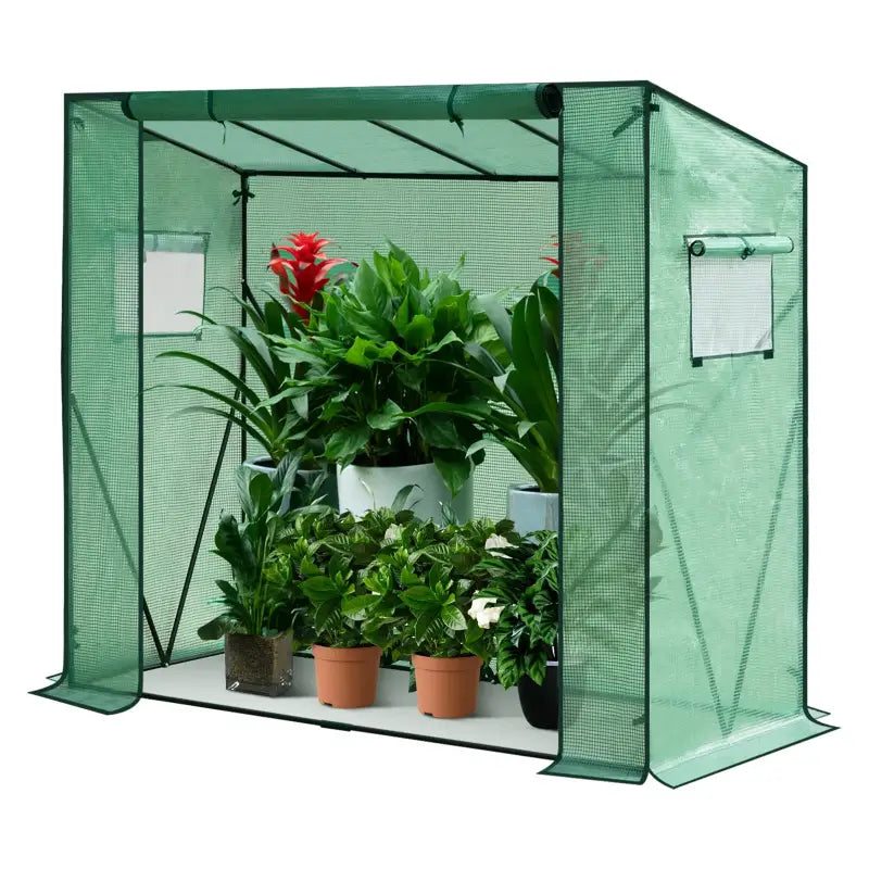 BukkitBow – Polytunnel Tuinkas – Winterproof Tunnel voor Groenten Teelt – Compacte Tuinkas met Groot Luik en 3 Bloemen Planken - 200X169X77CM