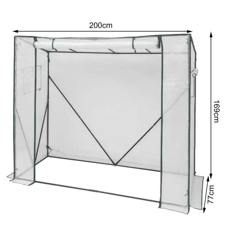 BukkitBow – Polytunnel Tuinkas – Winterproof Tunnel voor Groenten Teelt – Compacte Tuinkas met Groot Luik en 3 Bloemen Planken - 200X169X77CM
