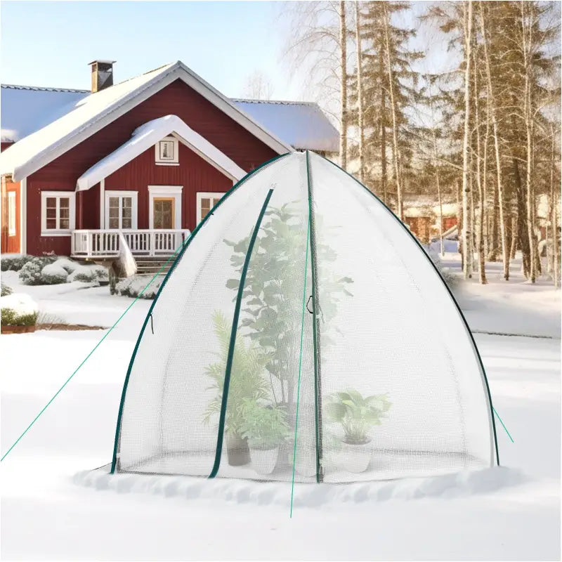 BukkitBow – Polytunnel Tuinkas – Winterproof Tunnel voor Groenten Teelt – Compacte Tuinkas met Groot Luik en Raam - 240X240X200CM