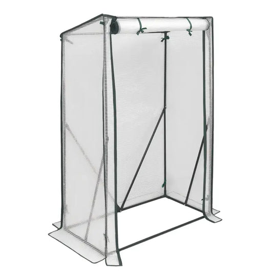 BukkitBow – Polytunnel Tuinkas – Winterproof Tunnel voor Groenten Teelt – Compacte Tuinkas met Groot Luik en 3 Bloemen Planken - 100x50x150CM