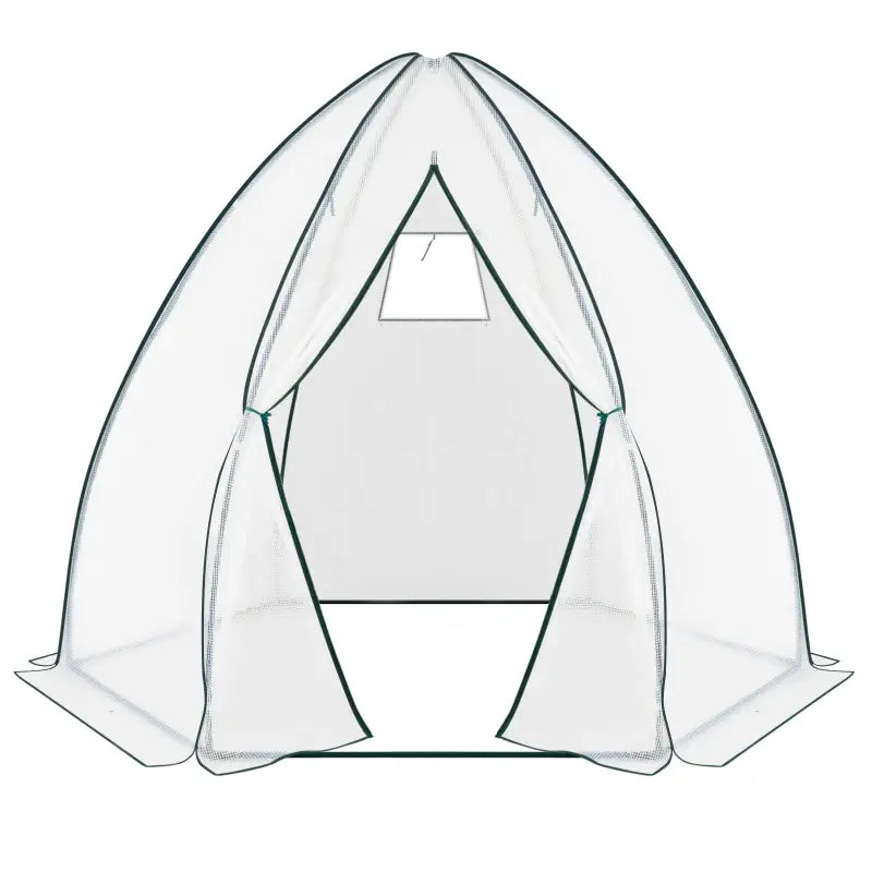 BukkitBow – Polytunnel Tuinkas – Winterproof Tunnel voor Groenten Teelt – Compacte Tuinkas met Groot Luik en Raam - 240X240X200CM