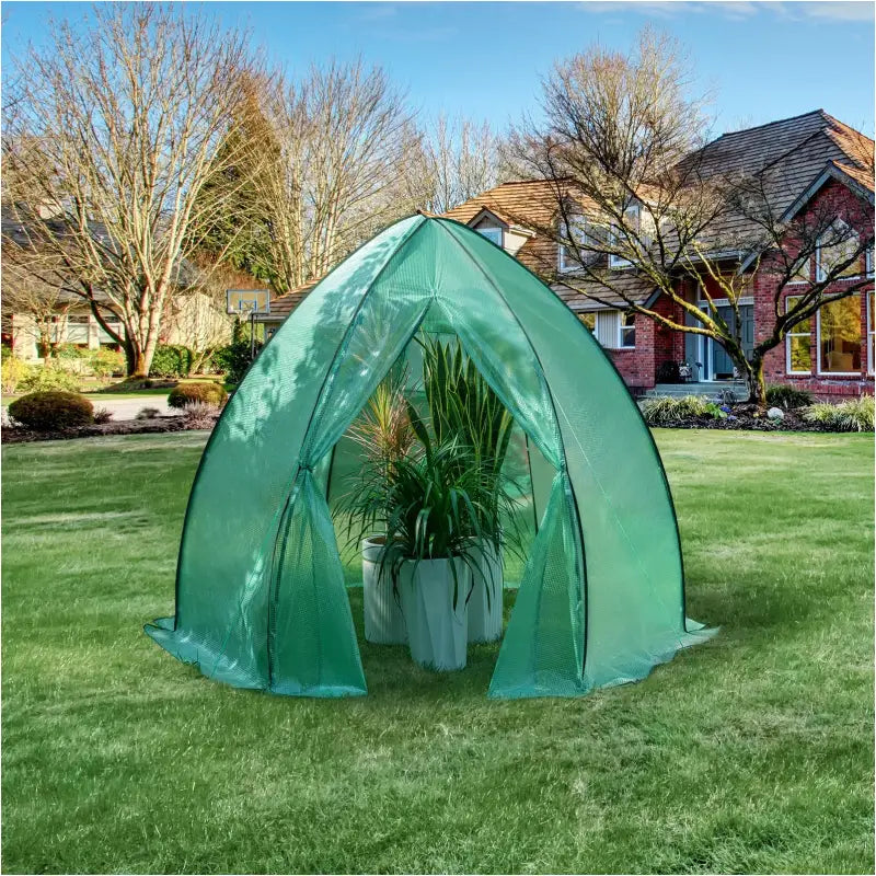BukkitBow – Polytunnel Tuinkas – Winterproof Tunnel voor Groenten Teelt – Compacte Tuinkas met Groot Luik en Raam - 240X240X200CM