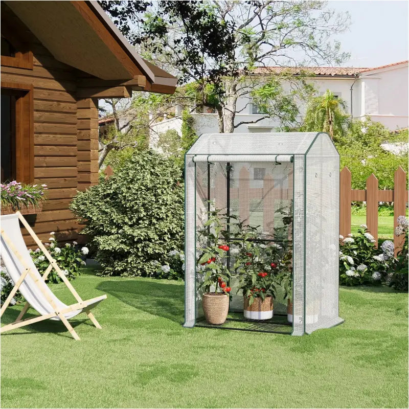 BukkitBow – Polytunnel Tuinkas – Winterproof Tunnel voor Groenten Teelt – Compacte Tuinkas met Groot Luik - 150x100x83CM
