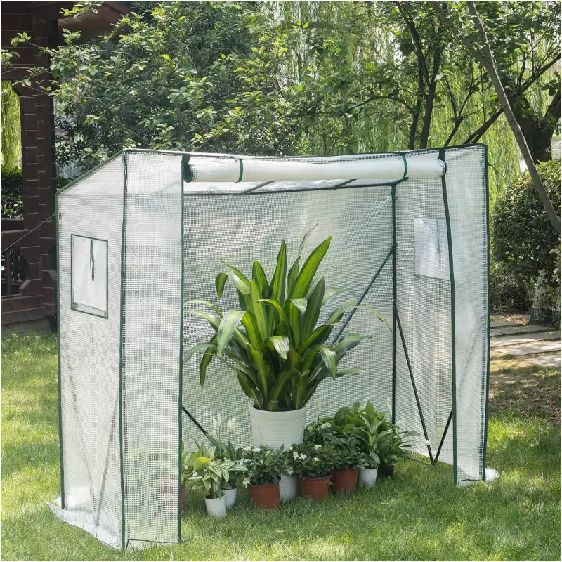 BukkitBow – Polytunnel Tuinkas – Winterproof Tunnel voor Groenten Teelt – Compacte Tuinkas met Groot Luik en 3 Bloemen Planken - 200X169X77CM