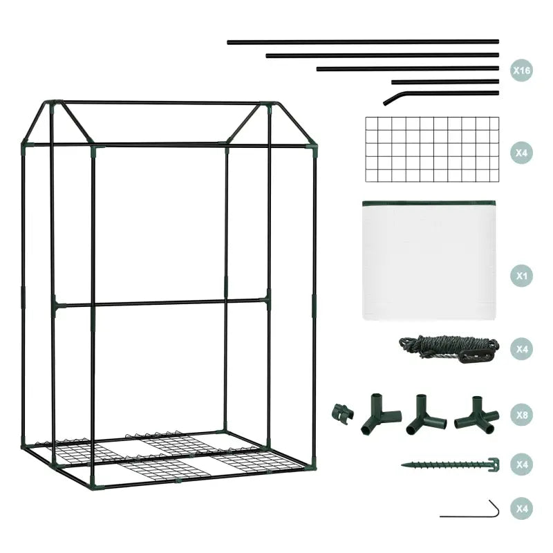 BukkitBow – Polytunnel Tuinkas – Winterproof Tunnel voor Groenten Teelt – Compacte Tuinkas met Groot Luik - 150x100x83CM