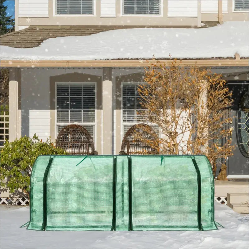 BukkitBow – Polytunnel Tuinkas – Winterproof Tunnel voor Groenten Teelt – Compacte Tuinkas met 2 Luiken - 130X60X50CM