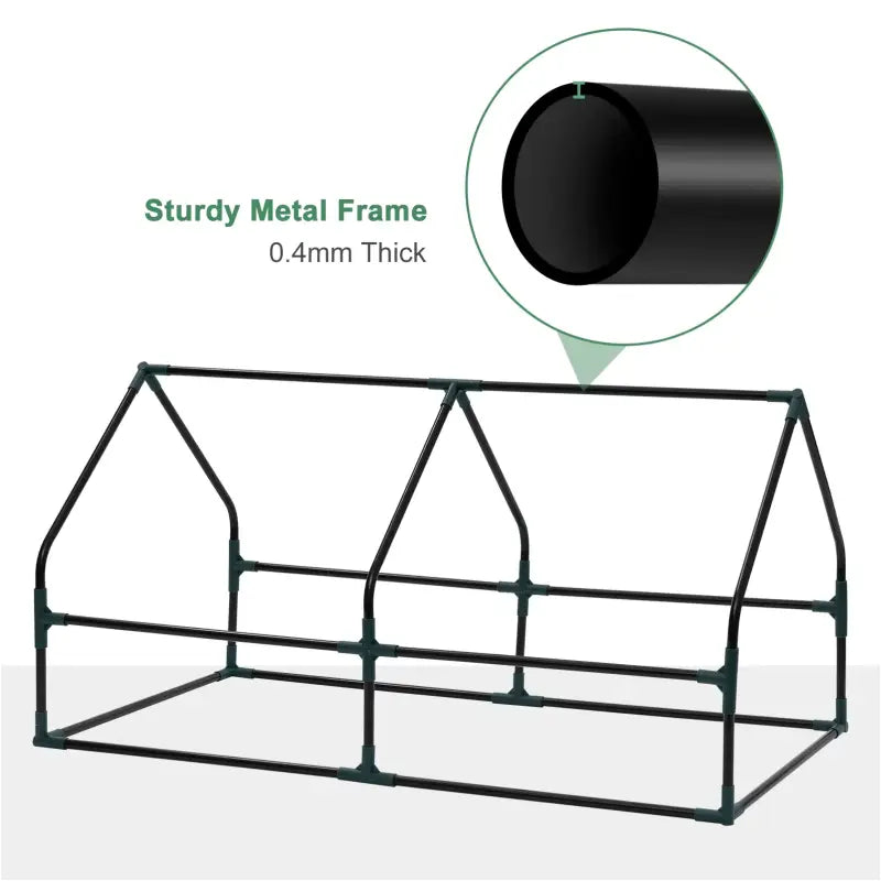 BukkitBow – Polytunnel Tuinkas – Winterproof Tunnel voor Groenten Teelt – Compacte Tuinkas met 2 Luiken - 120X60X60CM
