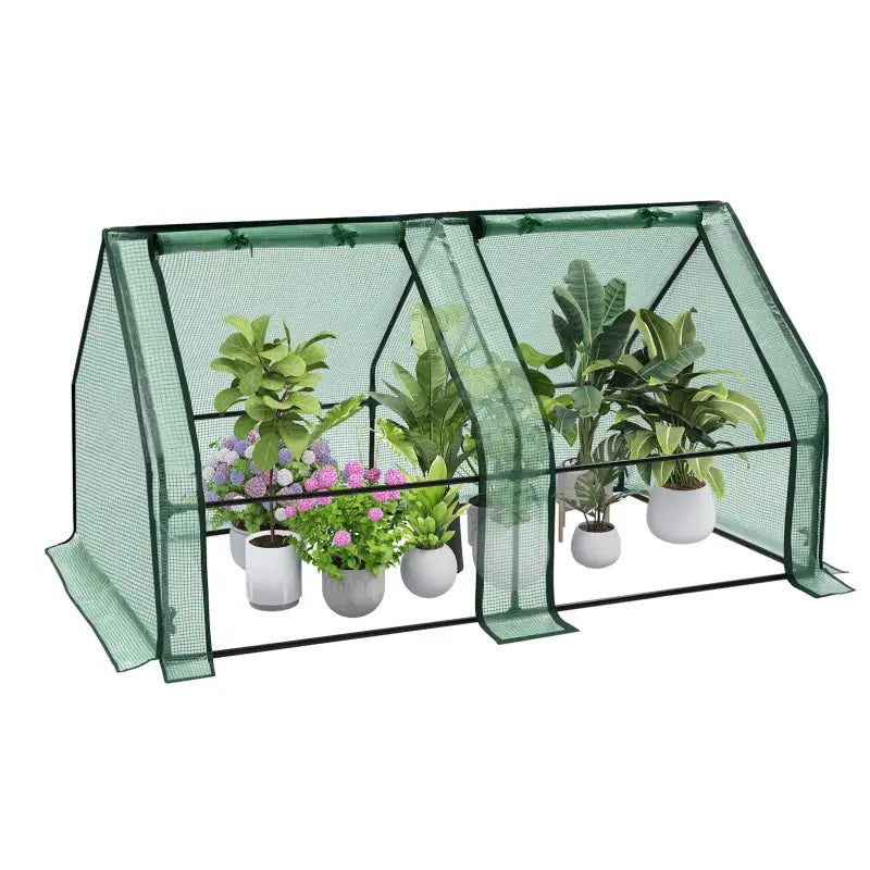 BukkitBow – Polytunnel Tuinkas – Winterproof Tunnel voor Groenten Teelt – Compacte Tuinkas met 2 Grote Luiken - 180X90X90CM