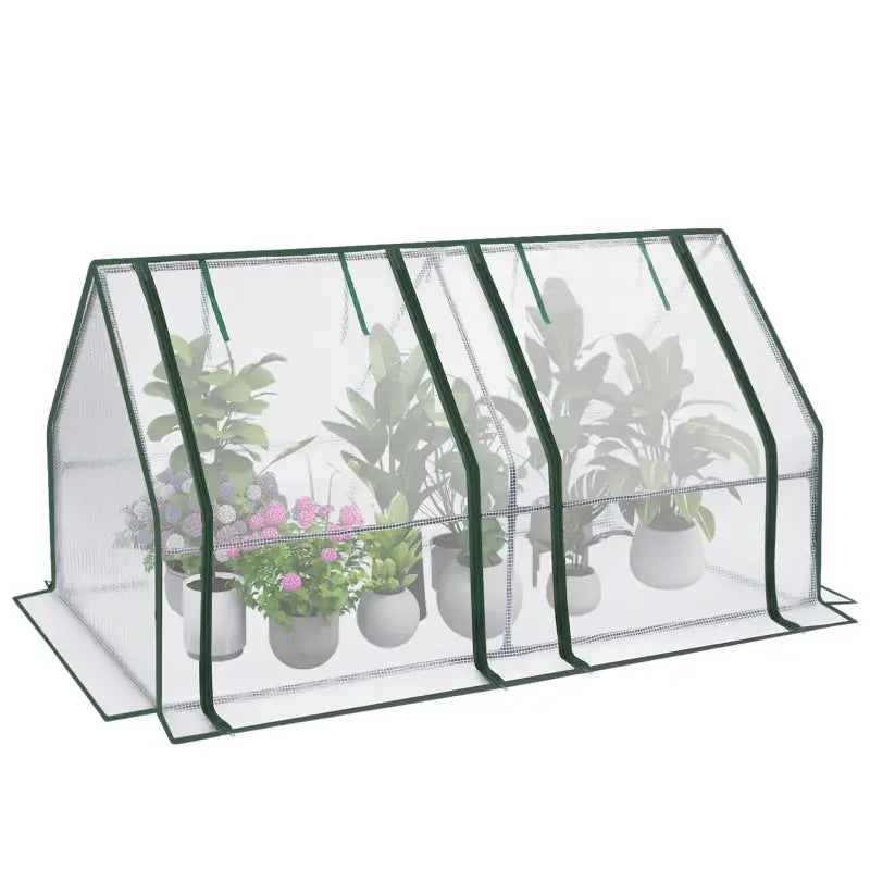 BukkitBow – Polytunnel Tuinkas – Winterproof Tunnel voor Groenten Teelt – Compacte Tuinkas met 2 Grote Luiken - 180X90X90CM