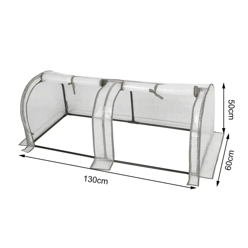 BukkitBow – Polytunnel Tuinkas – Winterproof Tunnel voor Groenten Teelt – Compacte Tuinkas met 2 Luiken - 130X60X50CM