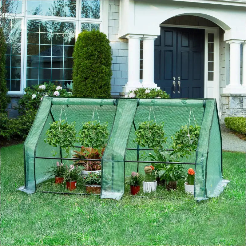 BukkitBow – Polytunnel Tuinkas – Winterproof Tunnel voor Groenten Teelt – Compacte Tuinkas met 2 Grote Luiken - 180X90X90CM
